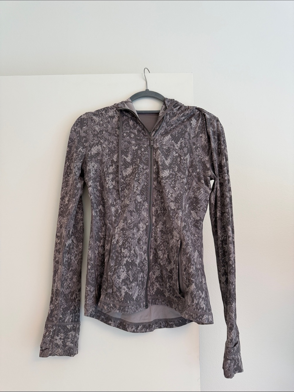 lululemon athletica Heathered Gray Full-Zip Hooded Jacket